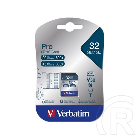 32 GB SDHC Card Verbatim Pro (Class 10, UHS-I U3)