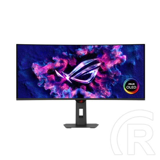 34" ASUS XG34WCDG ROG Strix monitor (OLED, 3440x1440, 175Hz, DP+HDMI, USB 3.0, ívelt, HDR, G-Sync, fekete)