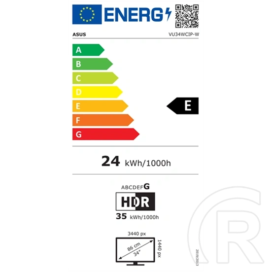 34" Asus VU34WCIP-W Ívelt monitor (LED)