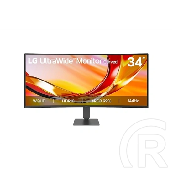 34" LG 34U620B-B UWQHD VA ívelt monitor (21:9, 3440x1440, 5 ms, 300 cd, 144 Hz, HDMI x2, DP, HDR, magasságállítás)