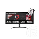 34" LG 34WR50QK-B ívelt monitor (VA, 3440x1440, 100 Hz, DP+2xHDMI)