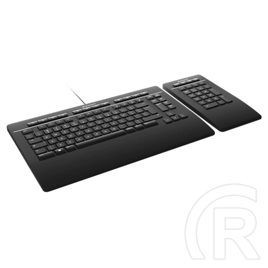 3Dconnexion Keyboard Pro teljes méretű vezetékes/vezeték nélküli irodai billentyűzet (leválasztható numerikus billentyűz