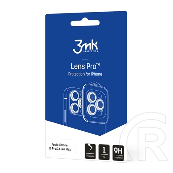 3MK Lens Protection Pro kameravédő üveg (2.5d, 9H, prémium, segédkeret, fekete)