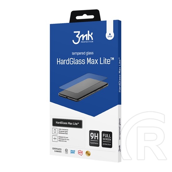3MK Realme C55 hard glass max lite védő üveg (3d full cover, íves, ujjlenyomat mentes, karcálló, 0.3mm, 9h) fekete