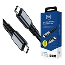 3MK hyper n-series adatkábel (type-c - type-c, 240w, gyorstöltő, thunderbolt 4, 200cm) fekete