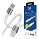 3MK iPhone 14 Plus  hyper n-series adatkábel (type-c - lightning, 27w, gyorstöltő, 200cm) fehér