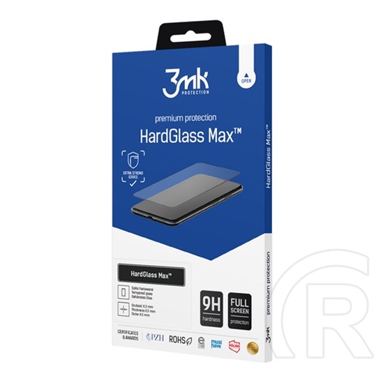 3mk Apple iPhone 17 Pro hard glass max képernyővédő üveg (3d, tokbarát, extra karcálló, 0,3mm, 9h) fekete
