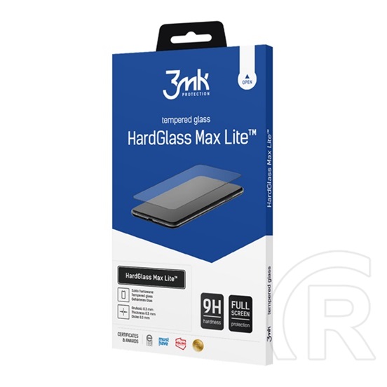 3mk Xiaomi Redmi Note 15 Pro 4G hard glass max lite képernyővédő üveg (3d, 0.3mm, 9h) fekete