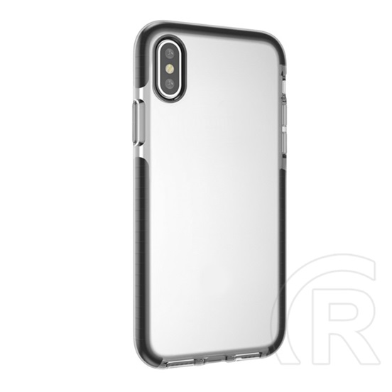 4-OK Apple iPhone XS 5.8 szilikon telefonvédő (közepesen ütésálló, légpárnás keret) fekete