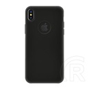 4-OK SILK Apple iPhone XS Max 6.5 műanyag telefonvédő (gumírozott, logo kivágás) fekete