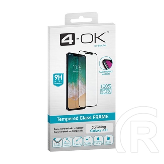 4-OK Samsung Galaxy A41 (SM-A415F) képernyővédő üveg (3D full glue, íves, teljes felületén tapad, tok barát, karcálló, 9
