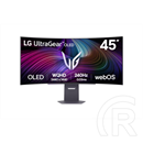 45" LG UltraGear 45GX950A monitor (OLED, 3440x1440, 21:9, ívelt, 240Hz, 1ms, DP+2xHDMI, USBx2, USB-C, 275cd/m2)