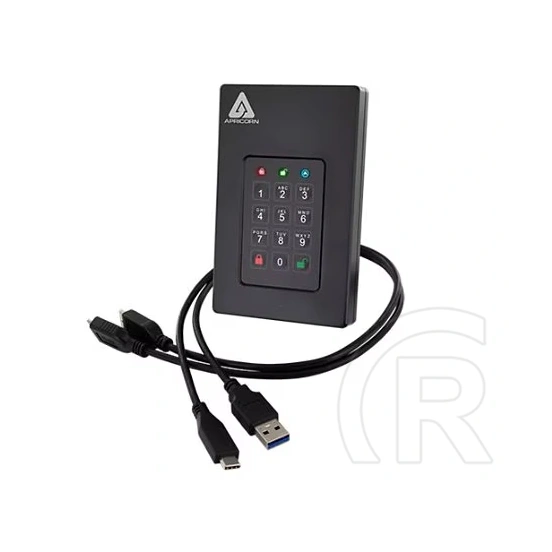 4 TB Apricorn Aegis Fortress L3 titkosított külső SSD (2,5", USB 3.0)