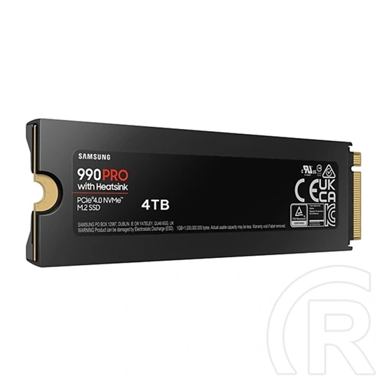 4 TB Samsung 990 PRO + hűtőborda NVMe SSD (M.2, 2280, PCIe)