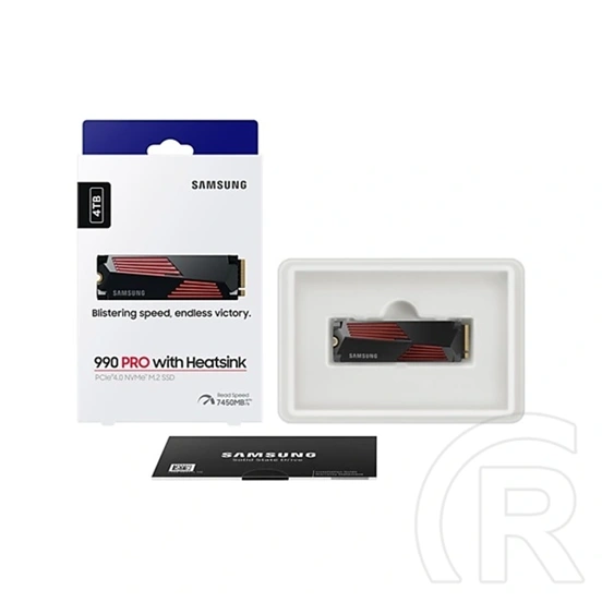 4 TB Samsung 990 PRO + hűtőborda NVMe SSD (M.2, 2280, PCIe)