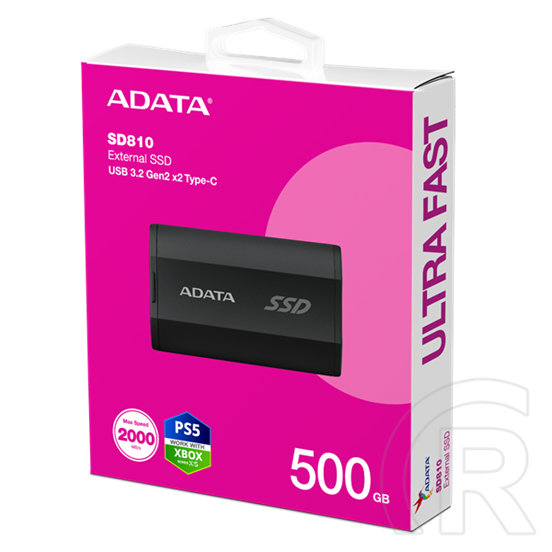500 GB ADATA SD810 SSD (külső, USB 3.2, Type-C, fekete)