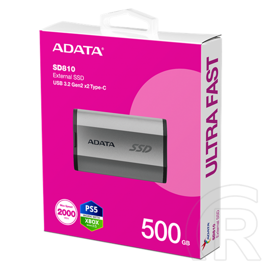 500 GB ADATA SD810 külső SSD (USB 3.2, Type-C, szürke)