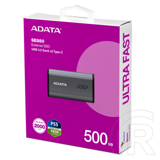 500 GB ADATA SE880 Elite külső SSD (USB 3.2, Type-C, szürke)