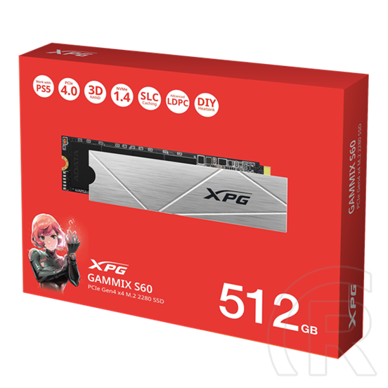 512 GB Adata GAMMIX S60 NVMe SSD (M.2, 2280, PCIe)