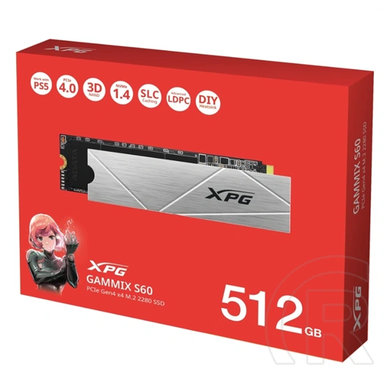 512 GB Adata GAMMIX S60 NVMe SSD (M.2, 2280, PCIe)