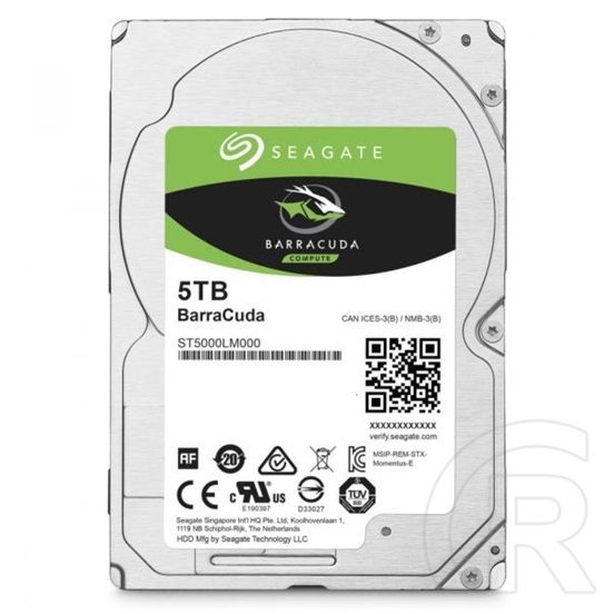 5 TB Seagate BarraCuda HDD (2,5", SATA3, 5400 rpm, 128 MB cache)