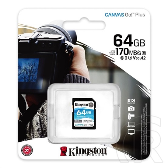 64GB SDXC Card Kingston Canvas Go! Plus (Class 10, UHS-I U3)