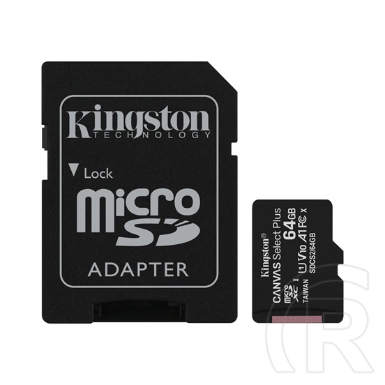 64 GB MicroSDXC Card Kingston Canvas Select Plus (Class 10, UHS-I, V10, A1) 1 adapter