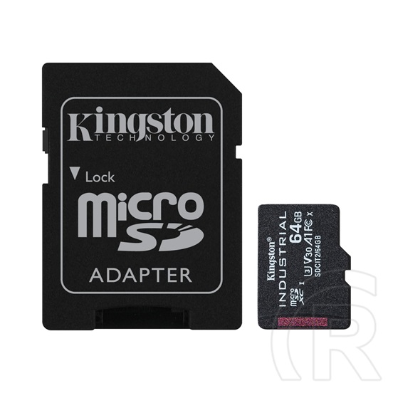 64 GB MicroSDXC Card Kingston Industrial (100 MB/s, Class 10, U3, V30, A1)  + adapter