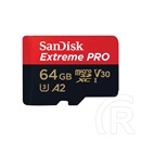 64 GB MicroSDXC Card SanDisk Extreme Pro (200/90 MB/s, Class 10, UHS-I U3, V30, A2) + 1 adapter