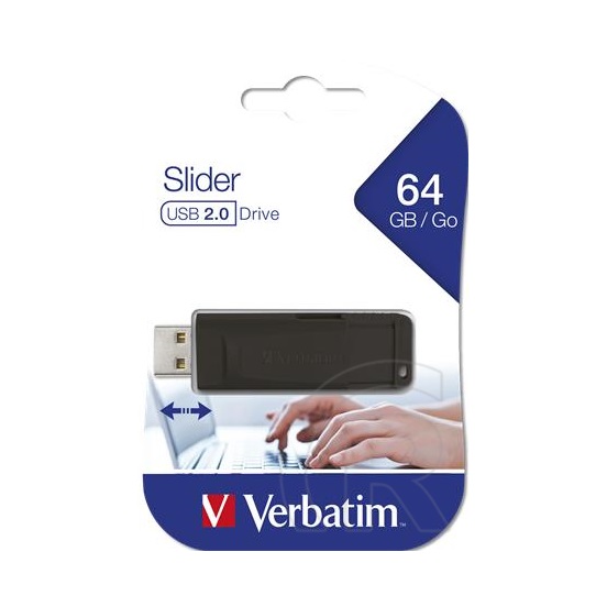 64 GB Pendrive 2.0 Verbatim Slider (fekete)