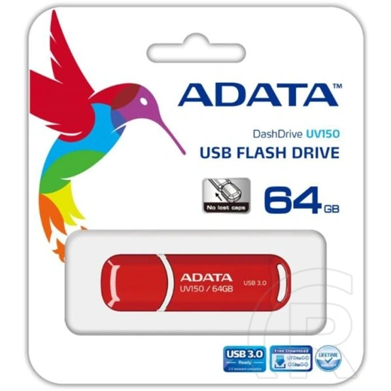 64 GB Pendrive USB 3.1 ADATA UV150 (piros)