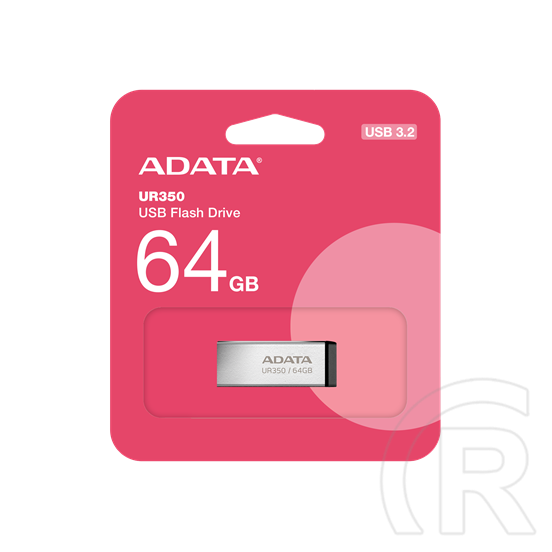 64 GB Pendrive USB 3.2 ADATA UR350 (USB-A, fémházas, fekete)