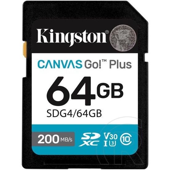 64 GB SDXC Kingston Canvas Go Plus Gen4 memóriakártya (Class 10, UHS-I, U3, V30)