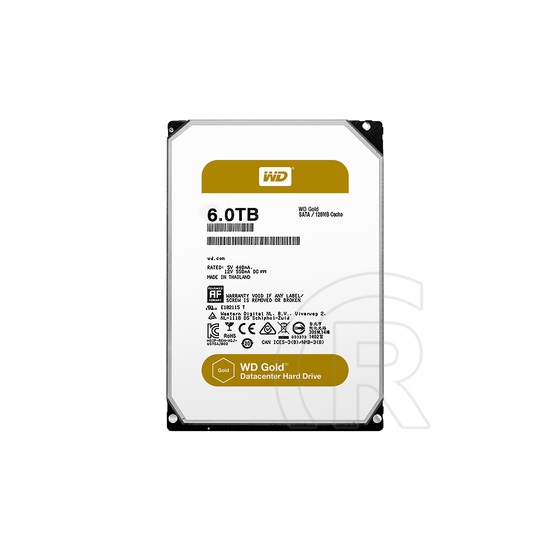 6 TB Western Digital Gold HDD (3,5", SATA3, 7200 RPM, 128 MB Cache)