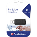 8 GB Pendrive USB 2.0 Verbatim Pinstripe (fekete)