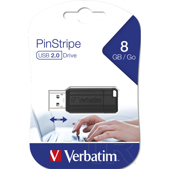 8 GB Pendrive USB 2.0 Verbatim Pinstripe (fekete)