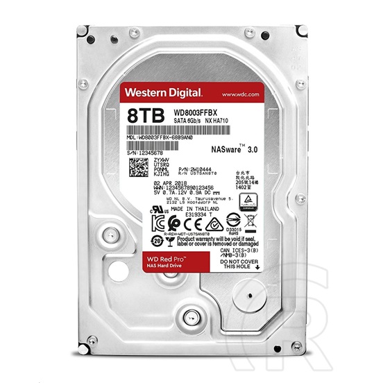8 TB Western Digital Red Pro HDD (3,5", SATA3, 7200 rpm, 256 MB cache)