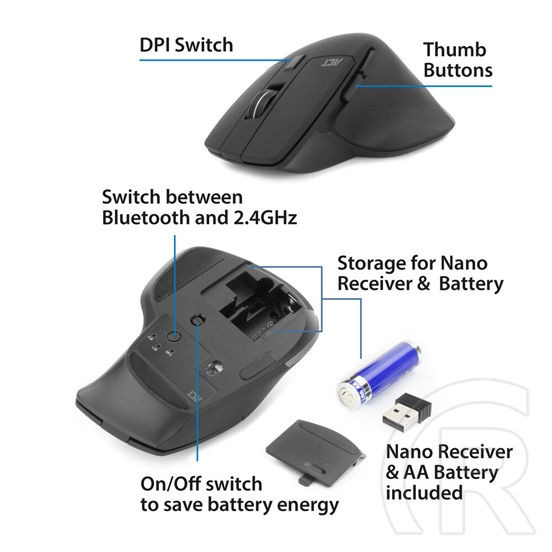 ACT AC5146 vezeték nélküli Bluetooth egér (fekete)