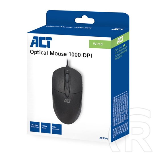 ACT vezetékes Optical egér 1000 DPI (fekete)