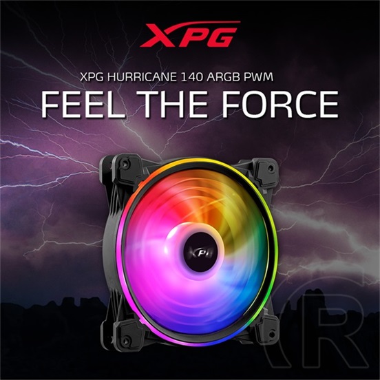 ADATA XPG Hurricane RGB rendszerhűtő ventilátor (120 mm, 700-1800 rpm, aktív, fekete)