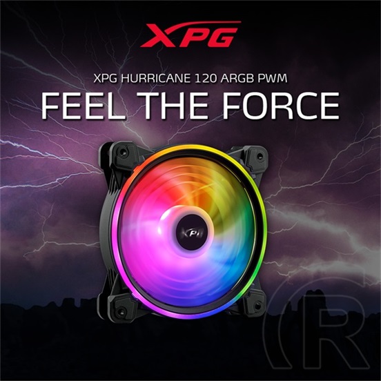 ADATA XPG Hurricane RGB rendszerhűtő ventilátor (120 mm, 700-1800 rpm, fekete)