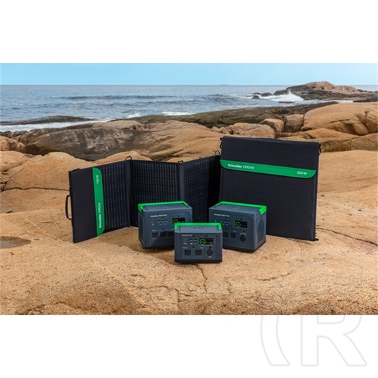 APC Schneider OffGrid hordozható akkumulátor (100W, tiszta szinuszú AC aljzat, USB/napelemes/autós töltés, LCD kijelző,