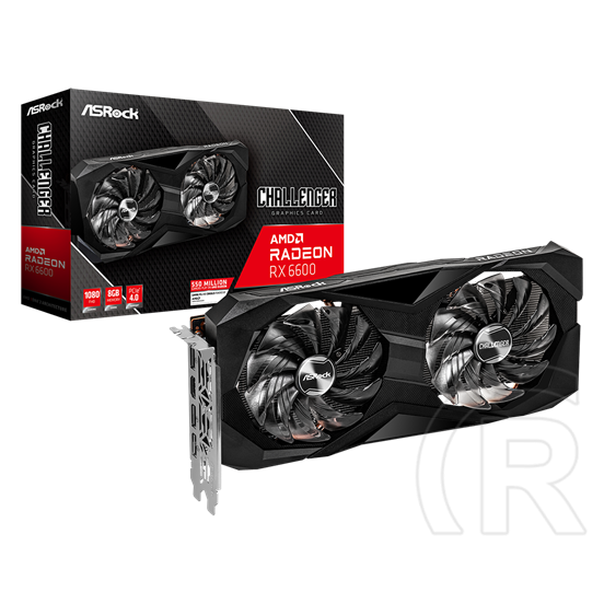 ASRock Radeon RX 6600 Challenger OC VGA (PCIe 4.0, 8 GB GDDR6, 128 bit, 3xDP+HDMI, fekete)