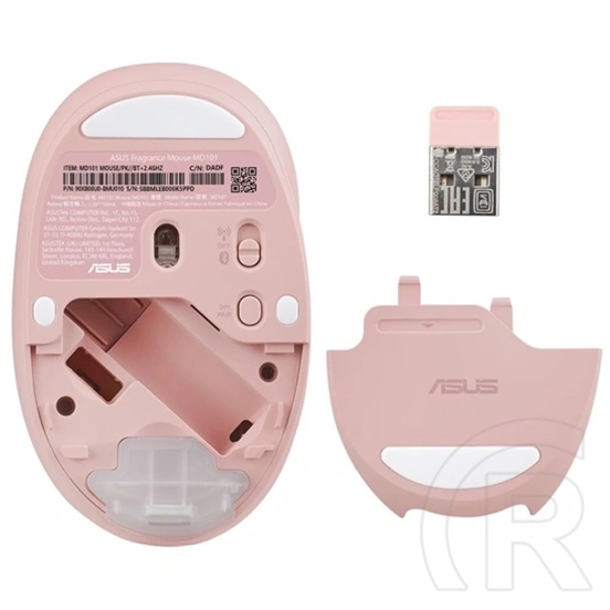 ASUS MD101 optikai egér (RF 2,4 GHz/Bluetooth, rózsaszín)