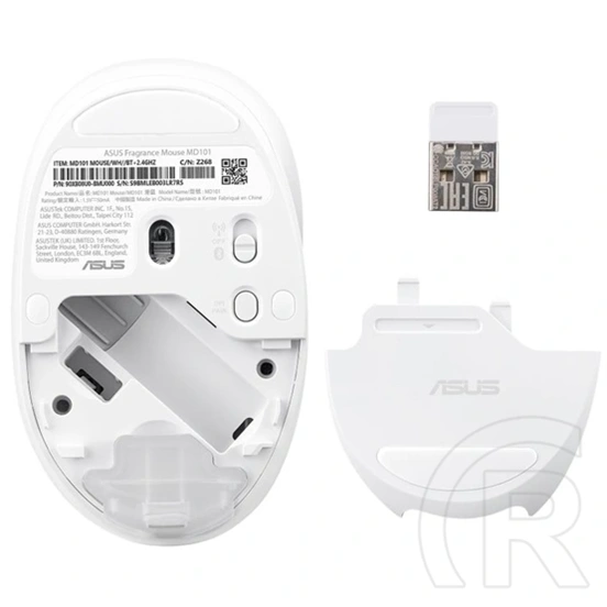ASUS MD101 vezeték nélküli optikai egér (RF 2,4 GHz, Bluetooth, fehér)