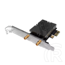 ASUS PCE-BE92BT BE9400 vezeték nélküli hálózati kártya (PCIe, WiFi 7 802.11be, 9400 Mbps, Bluetooth 5.4, 2,4 GHz, 5 GHz,