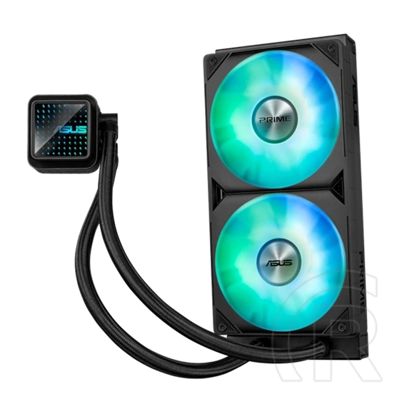 ASUS Prime LC 240 ARGB vízhűtés (240 mm, 2x120 mm, PWM, 2200 RPM, ARGB, fekete)