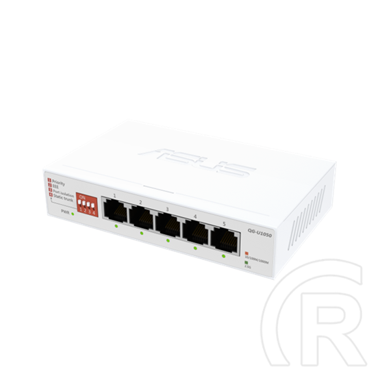 ASUS QG-U1050 5-port 2,5Gbps switch (5 x 2,5Gbps portok, fehér, külső tápegység, nem menedzselhető)