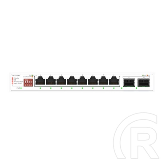 ASUS QG-U1080 switch (8 x 2,5 Gbps RJ45, 2 x 10G SFP+, nem menedzselhető, fehér)