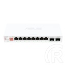 ASUS QG-U1080 switch (8 x 2,5 Gbps RJ45, 2 x 10G SFP+, nem menedzselhető, fehér)
